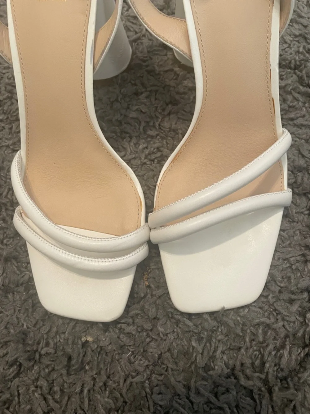 Sam Edelman White Strappy Square-Toe Ankle Strap Heels - Picture 3 of 5